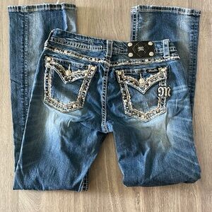 Y2K MISS ME Easy Boot stretch womens jean size 31 distressed